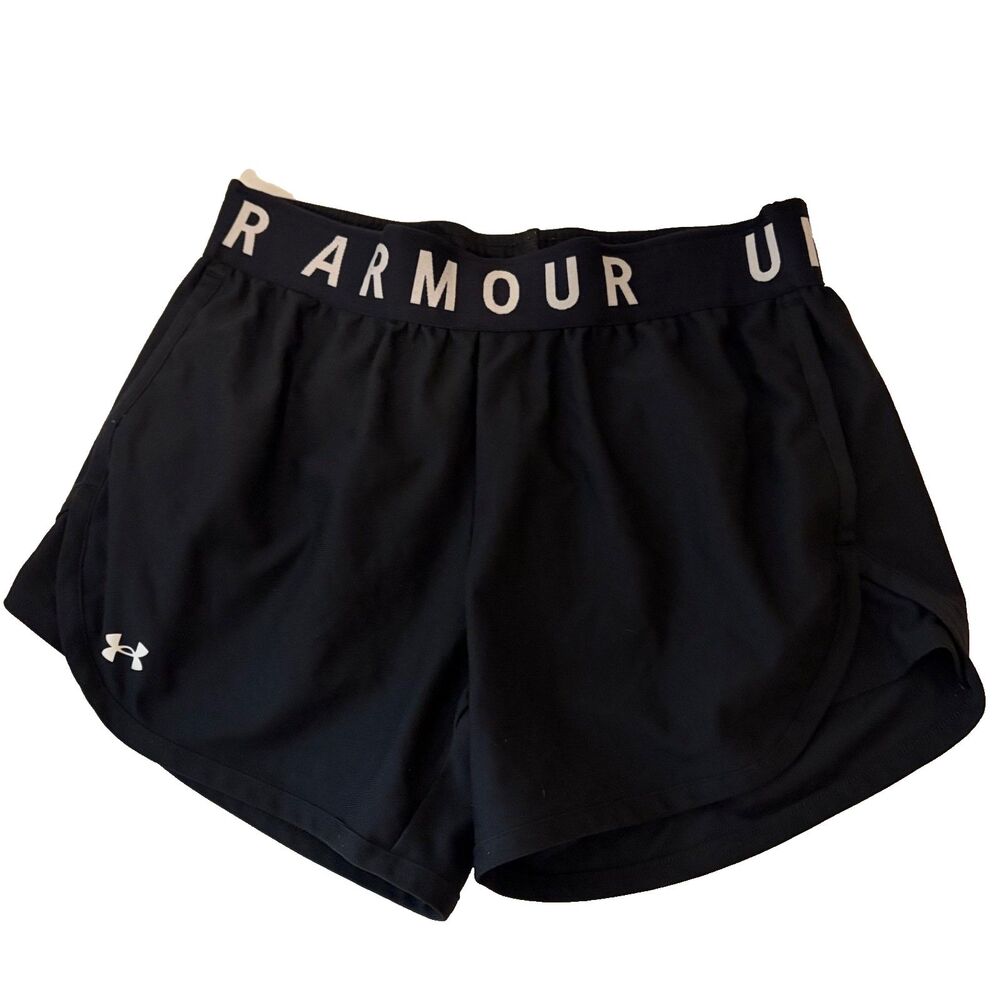 Under Armour Shorts Women's Medium Black Pull On Active Athletic Logo